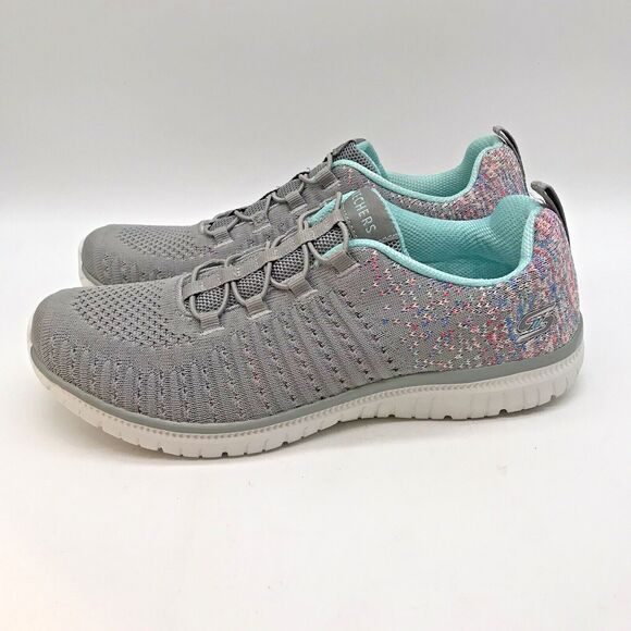 Skechers Virtue Slip-On Sneakers Women's 9 Gray/Multi Vegan Memory Foam Low Shoe - Picture 1 of 10